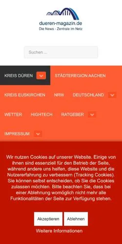 Anteprima del sito Dueren Magazin, media di Germania per articoli sponsorizzati