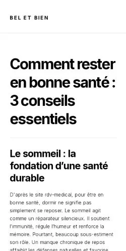 Anteprima del sito Bel-et-bien.net, media di Stati Uniti per articoli sponsorizzati
