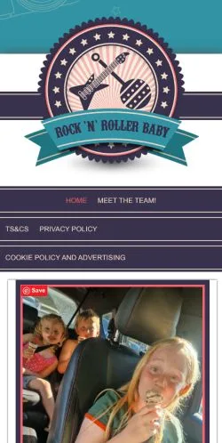 Pré-visualização do site RocknRollerBaby, meio de Reino Unido para artigos patrocinados