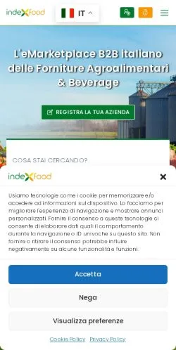 스폰서 기사용 이탈리아 매체 IndexFood eMarketplace 사이트 미리보기