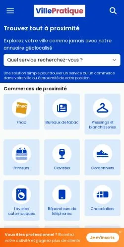 Anteprima del sito VillePratique, media di Francia per articoli sponsorizzati