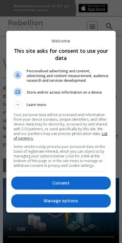 Anteprima del sito Rebellion Research, media di Stati Uniti per articoli sponsorizzati