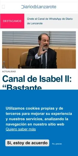 Anteprima del sito Diario de Lanzarote, media di Spagna per articoli sponsorizzati