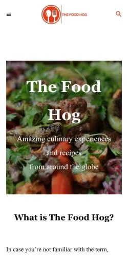 Anteprima del sito The Food Hog, media di Stati Uniti per articoli sponsorizzati
