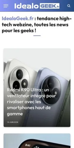 Anteprima del sito IdealoGeek, media di Francia per articoli sponsorizzati