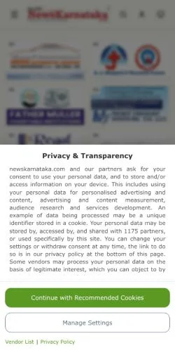 Anteprima del sito News Karnataka, media di India per articoli sponsorizzati