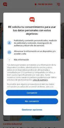 Anteprima del sito IRE Somos Región, media di Argentina per articoli sponsorizzati