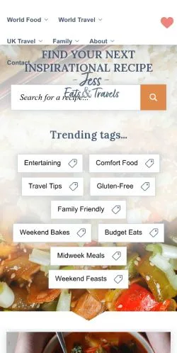 Anteprima del sito Jess Eats And Travels, media di Regno Unito per articoli sponsorizzati