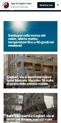 Anteprima del sito Cagliari News, media di Italia per articoli sponsorizzati