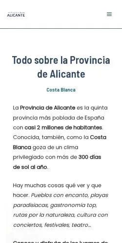 스폰서 기사용 스페인 매체 Alicante Costa Blanca 사이트 미리보기