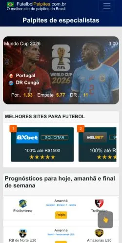 Anteprima del sito Futebol Palpites, media di Brasile per articoli sponsorizzati