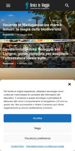 Anteprima del sito Amico in Viaggio, media di Italia per articoli sponsorizzati