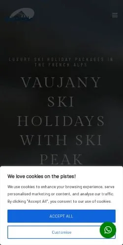 스폰서 기사용 미국 매체 Ski Peak 사이트 미리보기