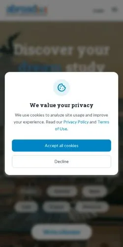 Voorbeeld van de site Abroad101, medium uit Verenigde Staten voor gesponsorde artikelen