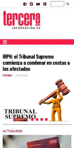 Anteprima del sito Tercera Información, media di Spagna per articoli sponsorizzati