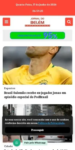 Anteprima del sito Jornal do Belém, media di Brasile per articoli sponsorizzati