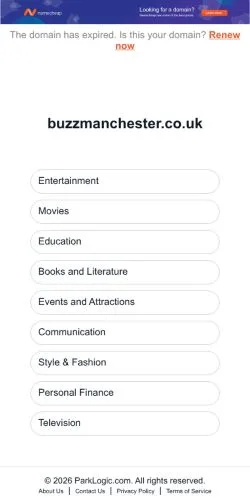 Anteprima del sito Buzz Manchester, media di Regno Unito per articoli sponsorizzati