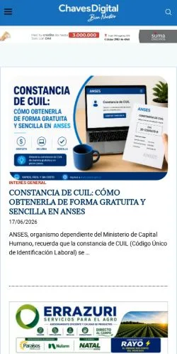 Vista previa del sitio ChavesDigital, medio de Argentina para artículos patrocinados