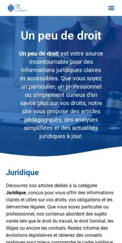 Anteprima del sito Un peu de droit, media di Francia per articoli sponsorizzati