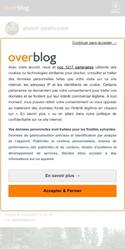 Anteprima del sito Plaisir Jardin, media di Francia per articoli sponsorizzati