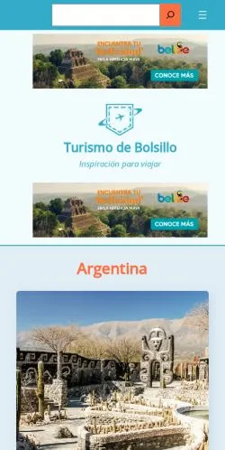 Anteprima del sito Turismo de Bolsillo, media di Argentina per articoli sponsorizzati