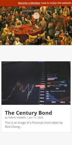 Anteprima del sito History of Yesterday, media di Stati Uniti per articoli sponsorizzati