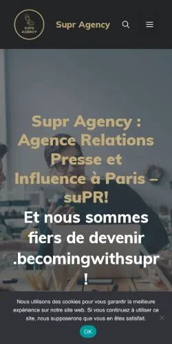 Anteprima del sito Supr Agency, media di Francia per articoli sponsorizzati