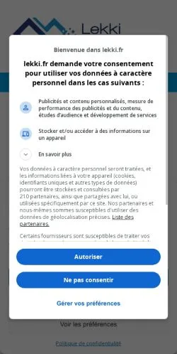Anteprima del sito Lekki, media di Francia per articoli sponsorizzati