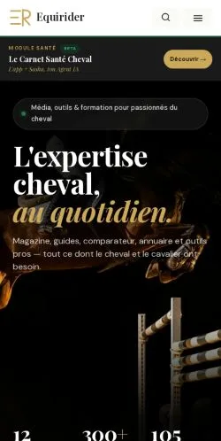 Aperçu du site Equirider, média de France pour articles sponsorisés