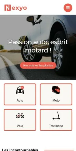Podgląd witryny Nexyo, medium z kraju Francja do artykułów sponsorowanych