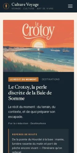 Pré-visualização do site Culture Voyage, meio de França para artigos patrocinados
