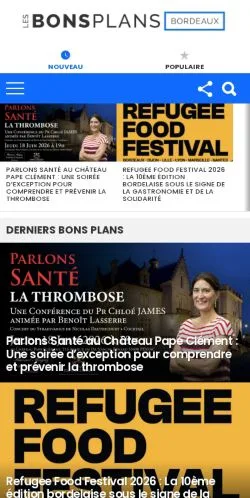 Anteprima del sito Les Bons Plans Bordeaux, media di Francia per articoli sponsorizzati