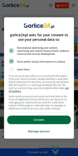 スポンサード記事向けのポーランドメディア、gorlice24のサイトプレビュー