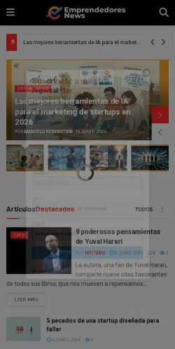Anteprima del sito Emprendedores News, media di Spagna per articoli sponsorizzati