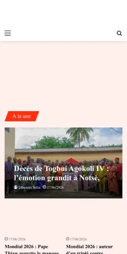 Anteprima del sito 24 Heure Info, media di Francia per articoli sponsorizzati