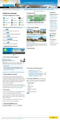Podgląd witryny Kazakhstan travel guide, medium z kraju Stany Zjednoczone do artykułów sponsorowanych