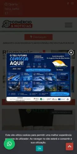 Anteprima del sito Comercioenoticias, media di Portogallo per articoli sponsorizzati