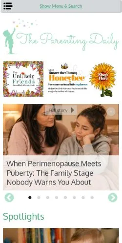 Podgląd witryny The Parenting Daily, medium z kraju Wielka Brytania do artykułów sponsorowanych