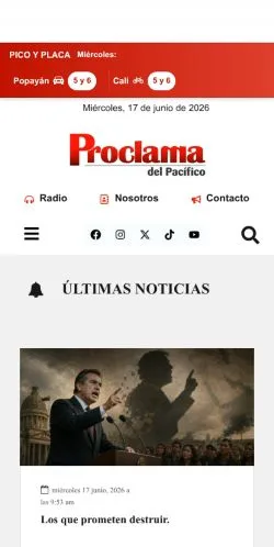 Anteprima del sito Proclama del Pacifico, media di Spagna per articoli sponsorizzati