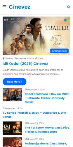 Anteprima del sito Cinevez, media di India per articoli sponsorizzati
