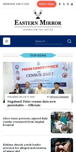 Anteprima del sito Eastern Mirror, media di Stati Uniti per articoli sponsorizzati