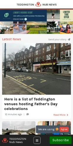 Podgląd witryny Teddington Nub News, medium z kraju Wielka Brytania do artykułów sponsorowanych