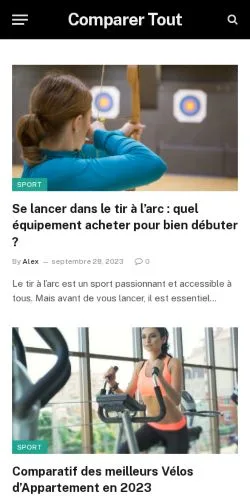 Anteprima del sito Comparer Tout, media di Francia per articoli sponsorizzati