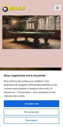 Forhåndsvisning av nettstedet Fédération Française de Billard, medium fra Frankrike for sponsede artikler