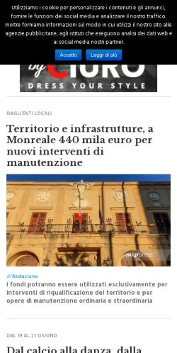 Podgląd witryny Monreale Press, medium z kraju Włochy do artykułów sponsorowanych