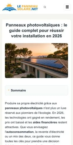 Podgląd witryny Le Panneau Solaire, medium z kraju Francja do artykułów sponsorowanych