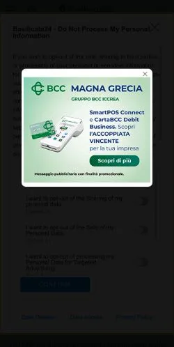 Podgląd witryny Basilicata24, medium z kraju Włochy do artykułów sponsorowanych