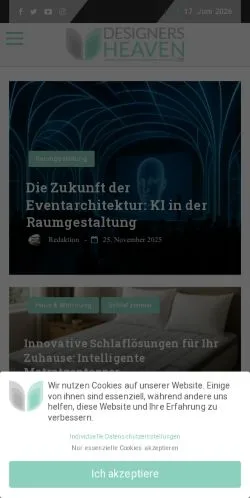 Anteprima del sito Designers Heaven, media di Germania per articoli sponsorizzati