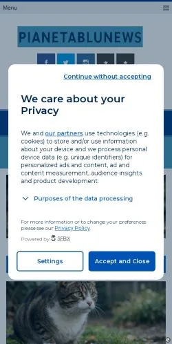Podgląd witryny Pianetablunews -, medium z kraju Włochy do artykułów sponsorowanych