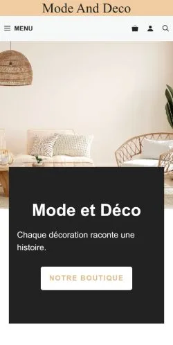 Anteprima del sito Mode Et Déco, media di Francia per articoli sponsorizzati